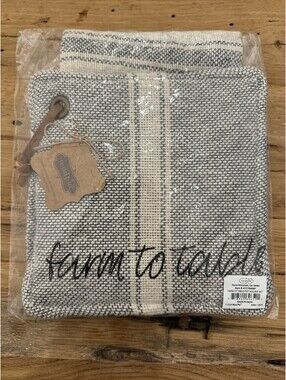 Mudpie Farm to Table Pot Holder and Kitchen Towel Set
